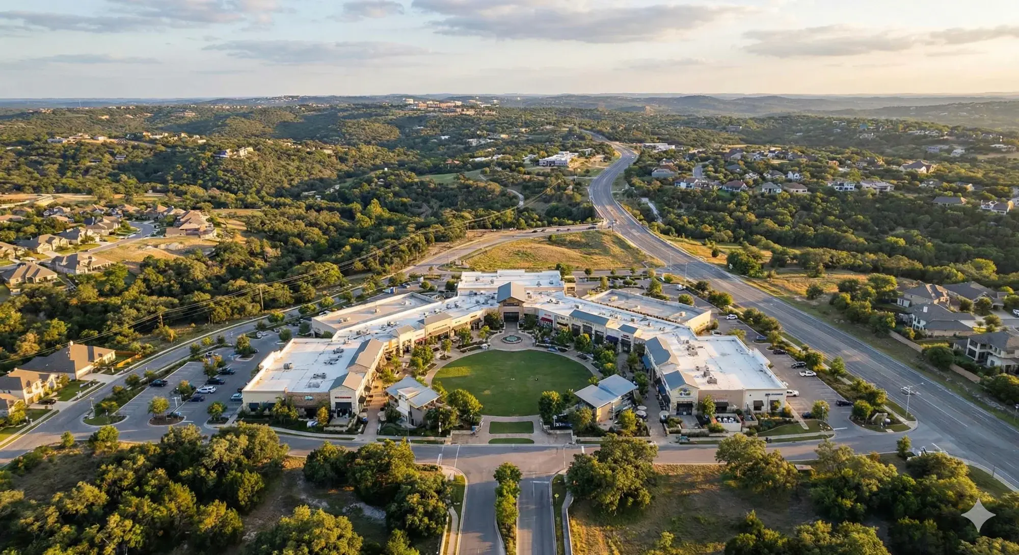 Austin community center aerial view